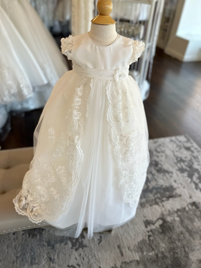 white christmas dresses Marla Classic Communion Dress with a Sash main image 1