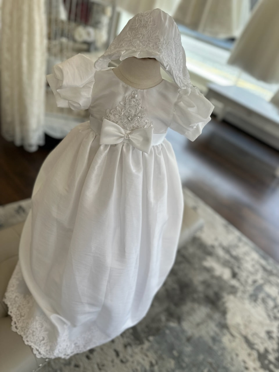 Lace Christening Gown for Baby Girls Champagne Underneath First Communion  Dress Toddler Infant Baptism Gowns - AliExpress