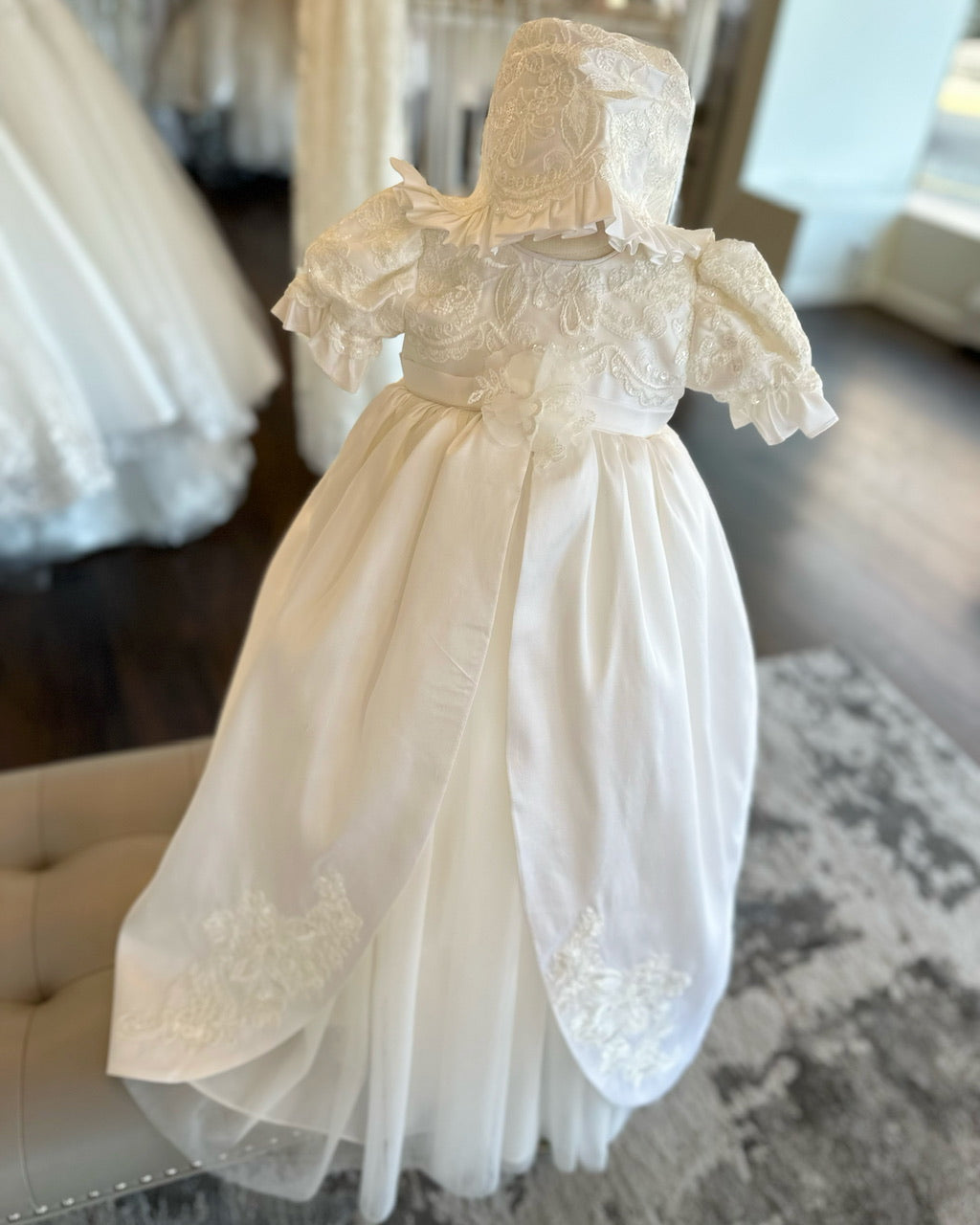 macis design dresses MD1984 Communion or Flower girl dress 12 / ivory / Full Length Macis Design Baby Girl's Taffeta