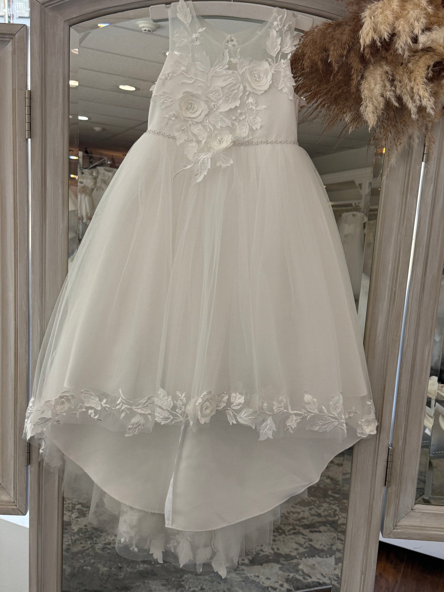 princess daliana flower girl dress Princess Daliana Pearl Back Flower Girl Dress Grey 2t