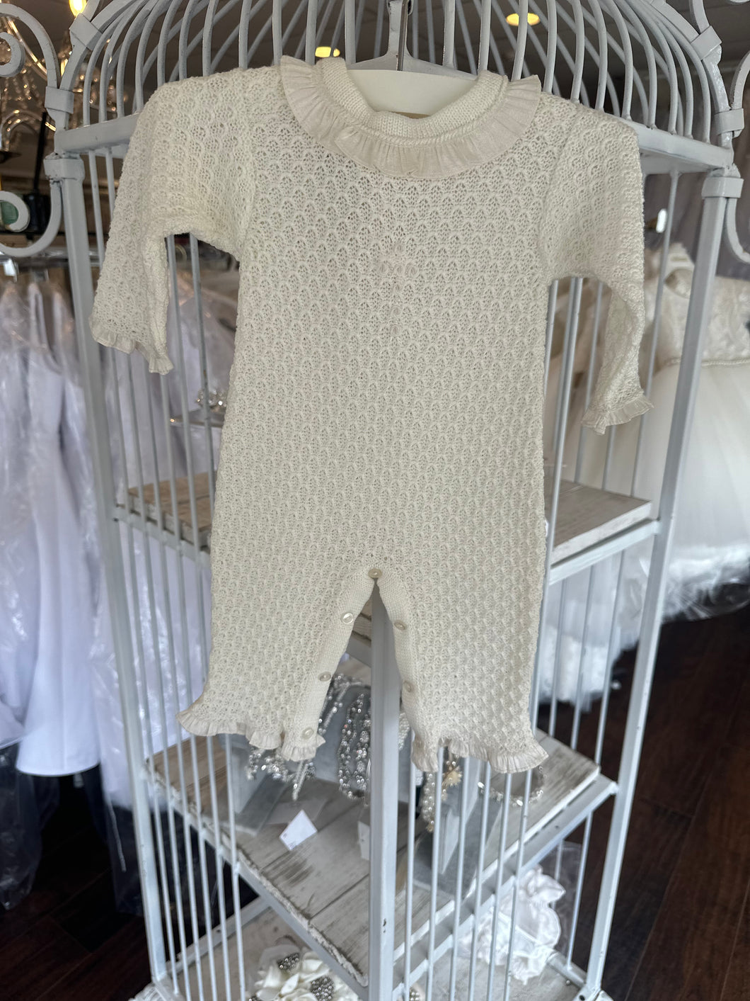 2 Piece Ivory Knitted Christening/Take Home Outfit