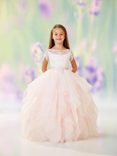 118315 Joan Calabrese Flower Girl Ivory/Petal Size 4 Sample