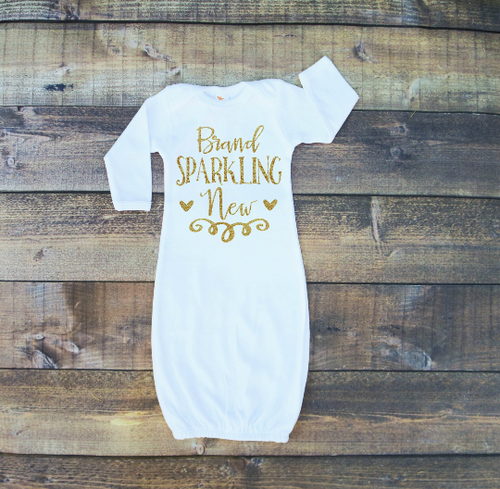 Brand Sparklin New Newborn Gown Gold