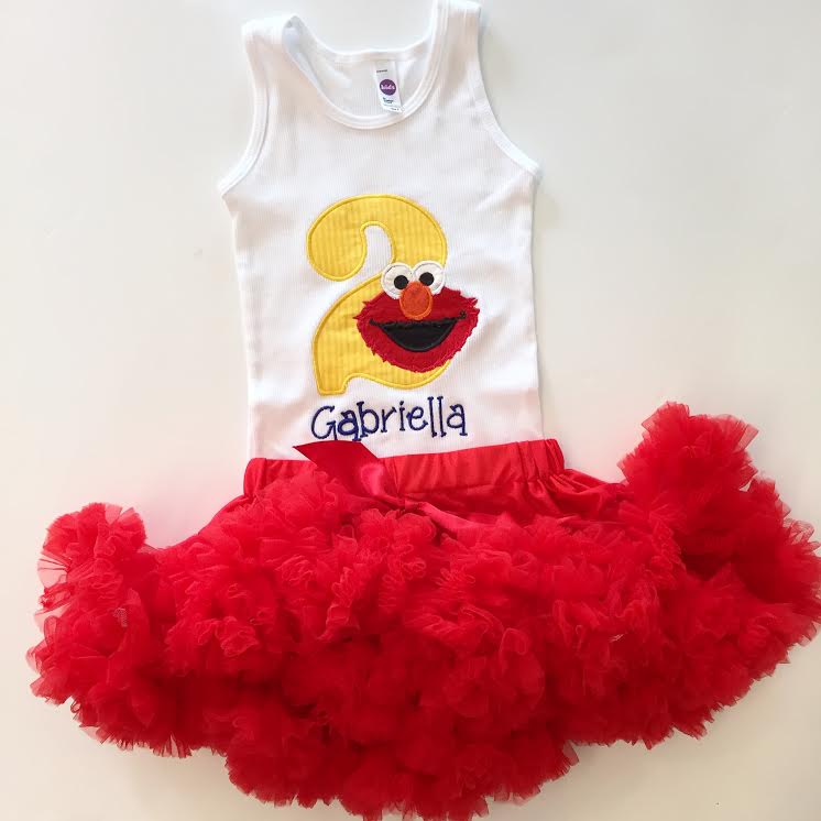Elmo Birthday Outfit| Purple Pettiskirt Birthday Tutu