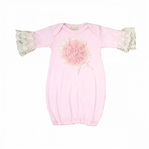 Haute Baby Pink Lullabye Newborn Gown
