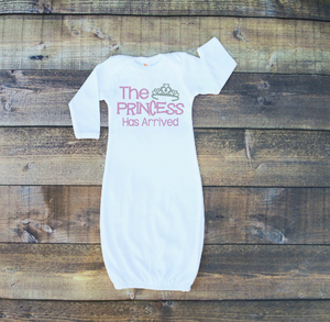 The Princess has Arrived Newborn Gown Pink