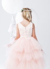 Blush Lace Tulle High Low Dress